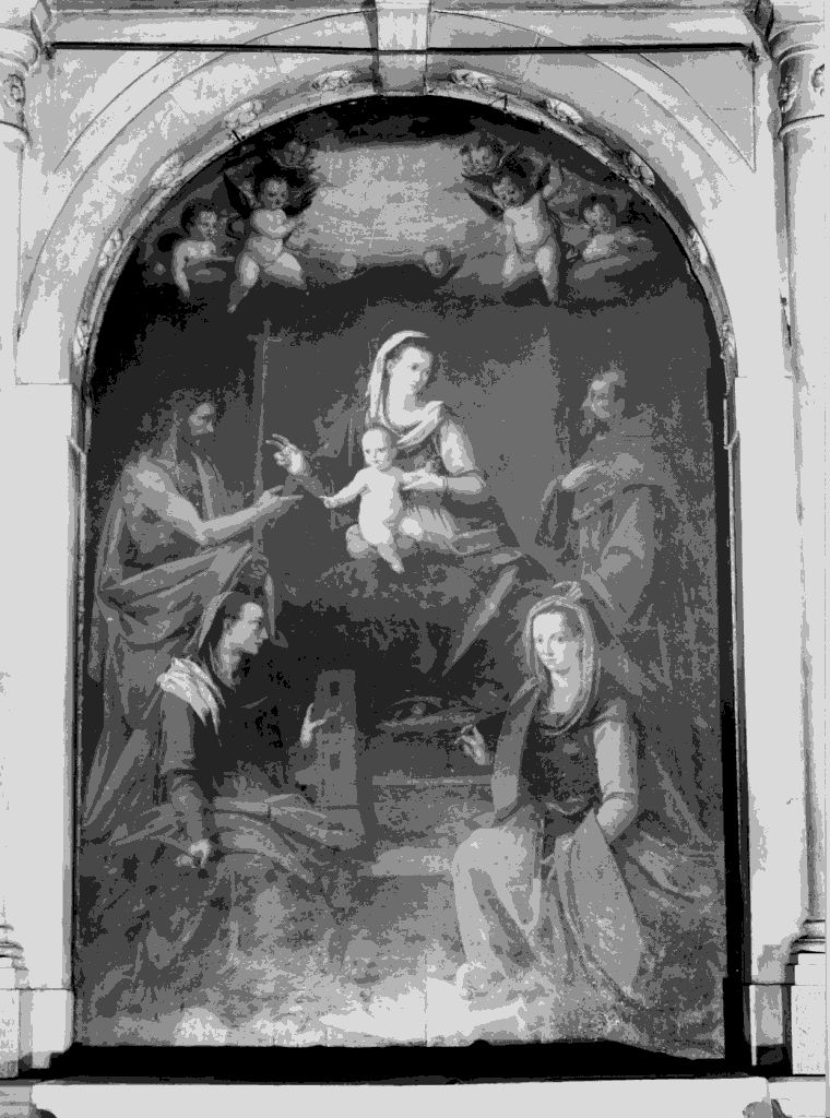 Madonna con Bambino e Santi (dipinto) di Lomi Baccio (sec. XVI)