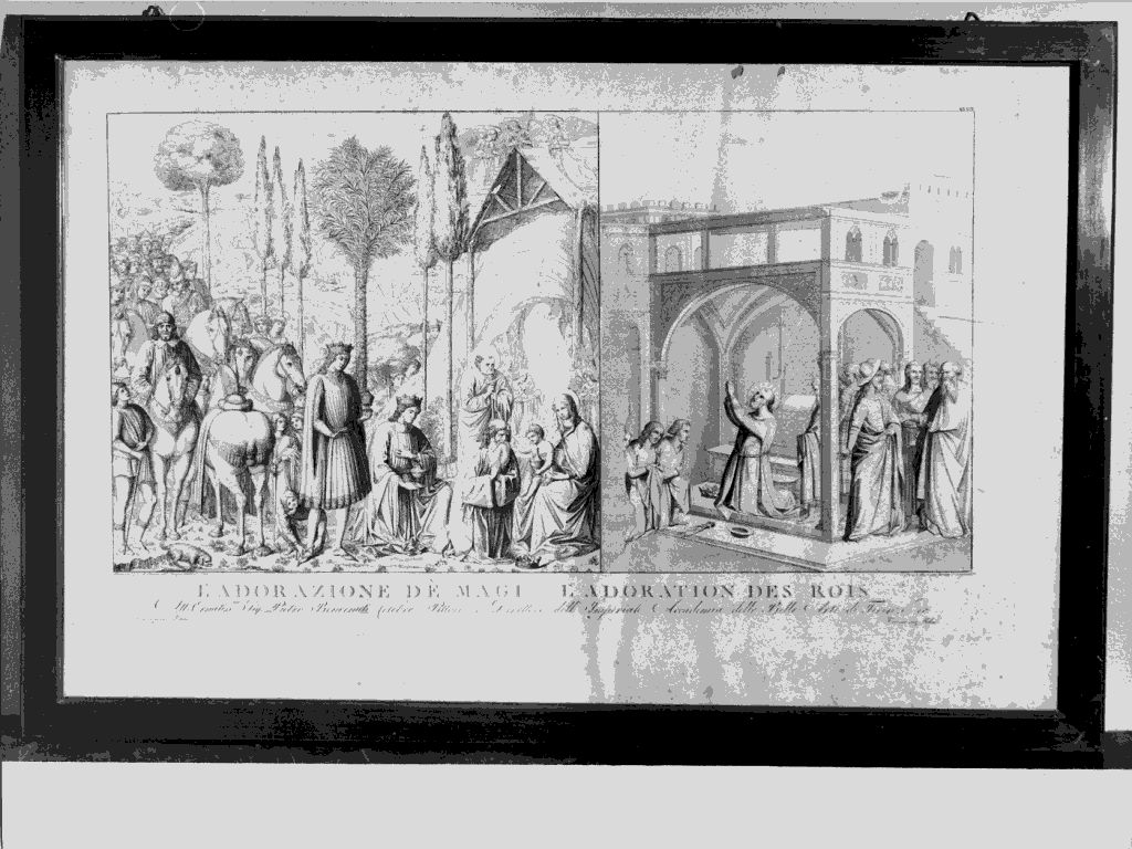L'adorazione dei Magi, adorazione dei Re Magi (stampa) di Lasinio Carlo, Benozzo di Lese detto Benozzo Gozzoli (sec. XIX)