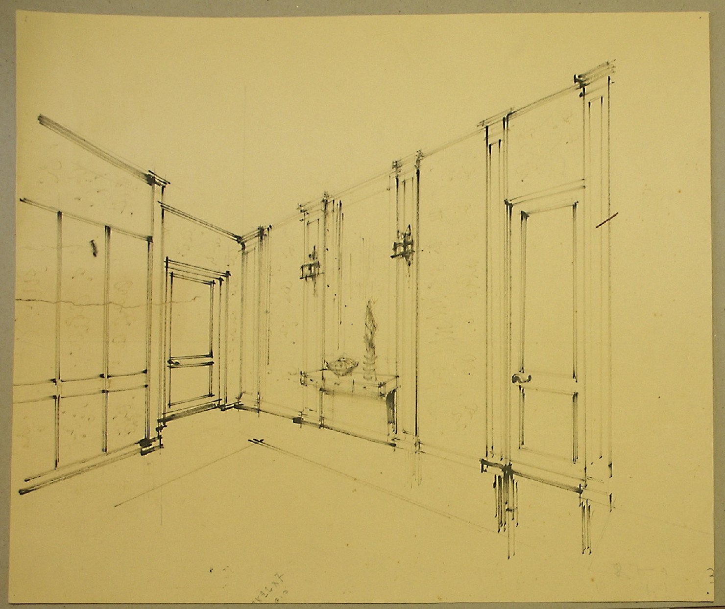 Interno di abitazione (disegno) - ambito pisano (sec. XX)