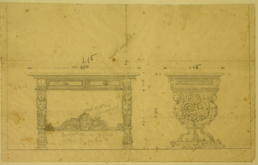 Tavolino (disegno) - ambito pisano (prima metà sec. XX)