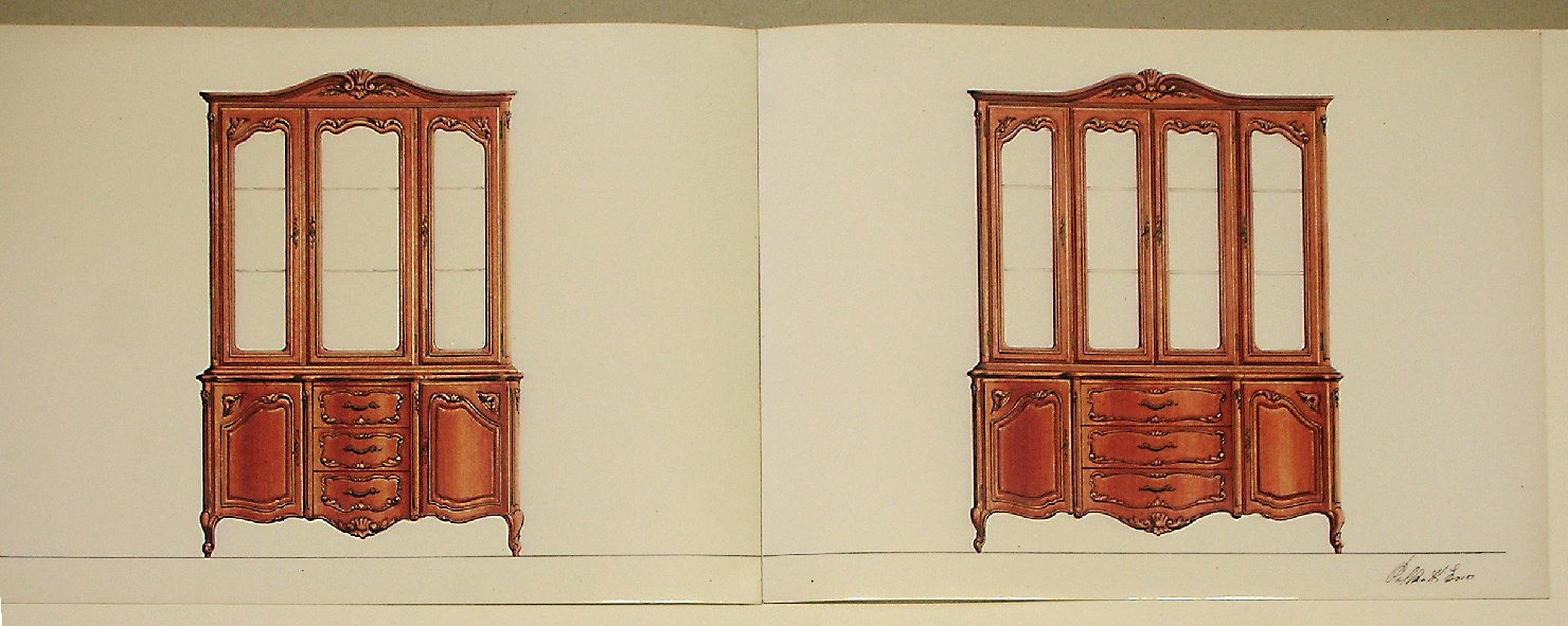 Vetrine per sala (disegno) - ambito pisano (sec. XX)