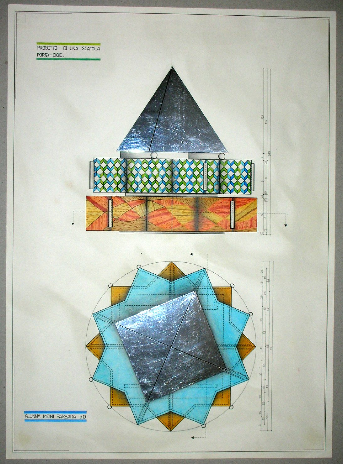 Progetto di una scatola porta-gioie: esterno (disegno, serie) - ambito pisano (sec. XX)