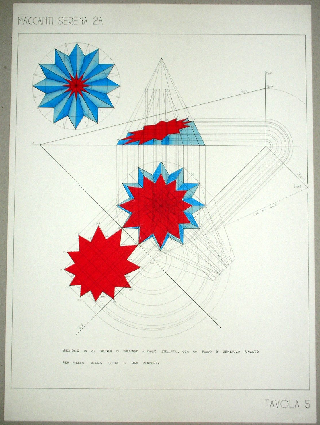 Studio geometrico di un solido (disegno) - ambito pisano (fine/inizio secc. XX/ XXI)