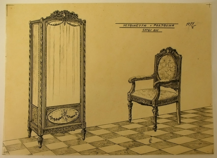 Progetto di mobilia (disegno) - ambito pisano (sec. XX)