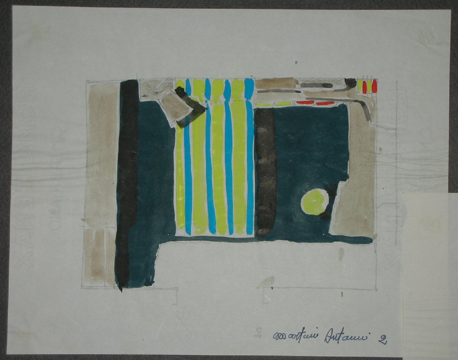 Progetto di mobilia (disegno) - ambito pisano (sec. XX)