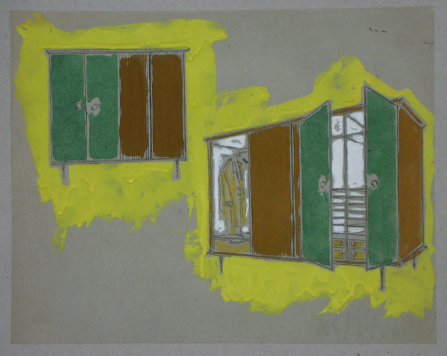 Progetto di mobilia (disegno) - ambito pisano (sec. XX)