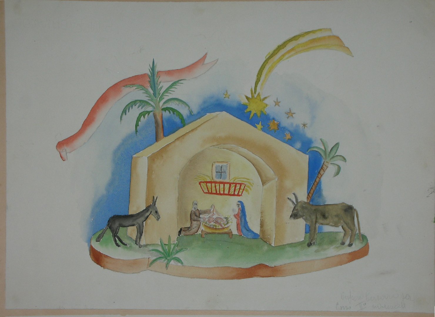 natività di Gesù (disegno, opera isolata) - ambito pisano (sec. XX)