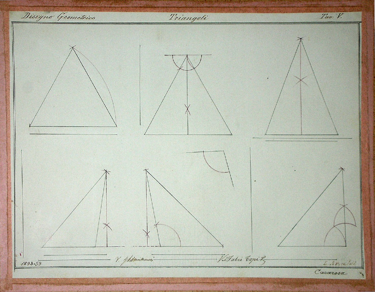 Triangoli, Studio geometrico (disegno) - ambito pisano (sec. XIX)
