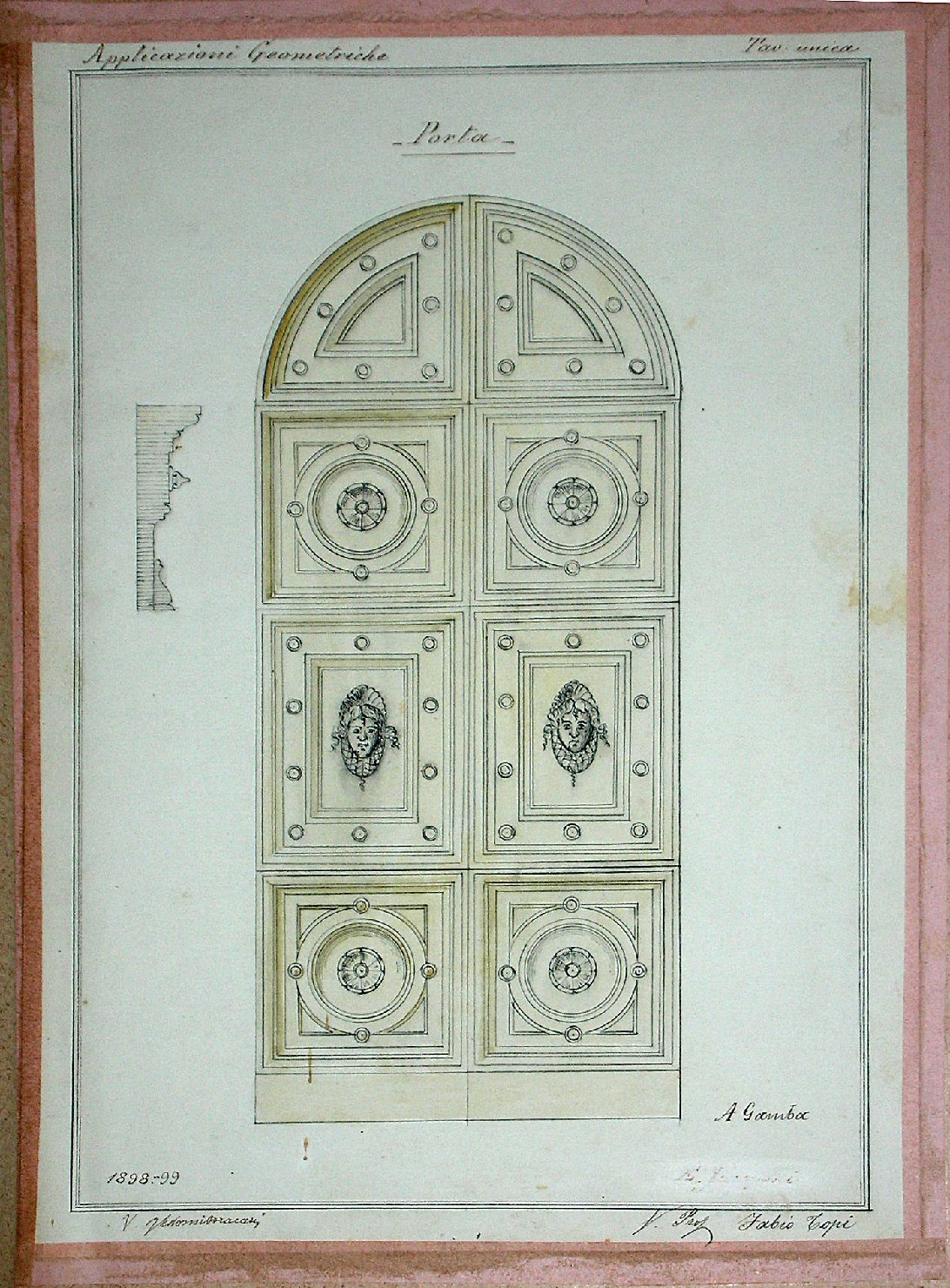 Porta, Portone d'ingresso (disegno) - ambito pisano (sec. XIX)