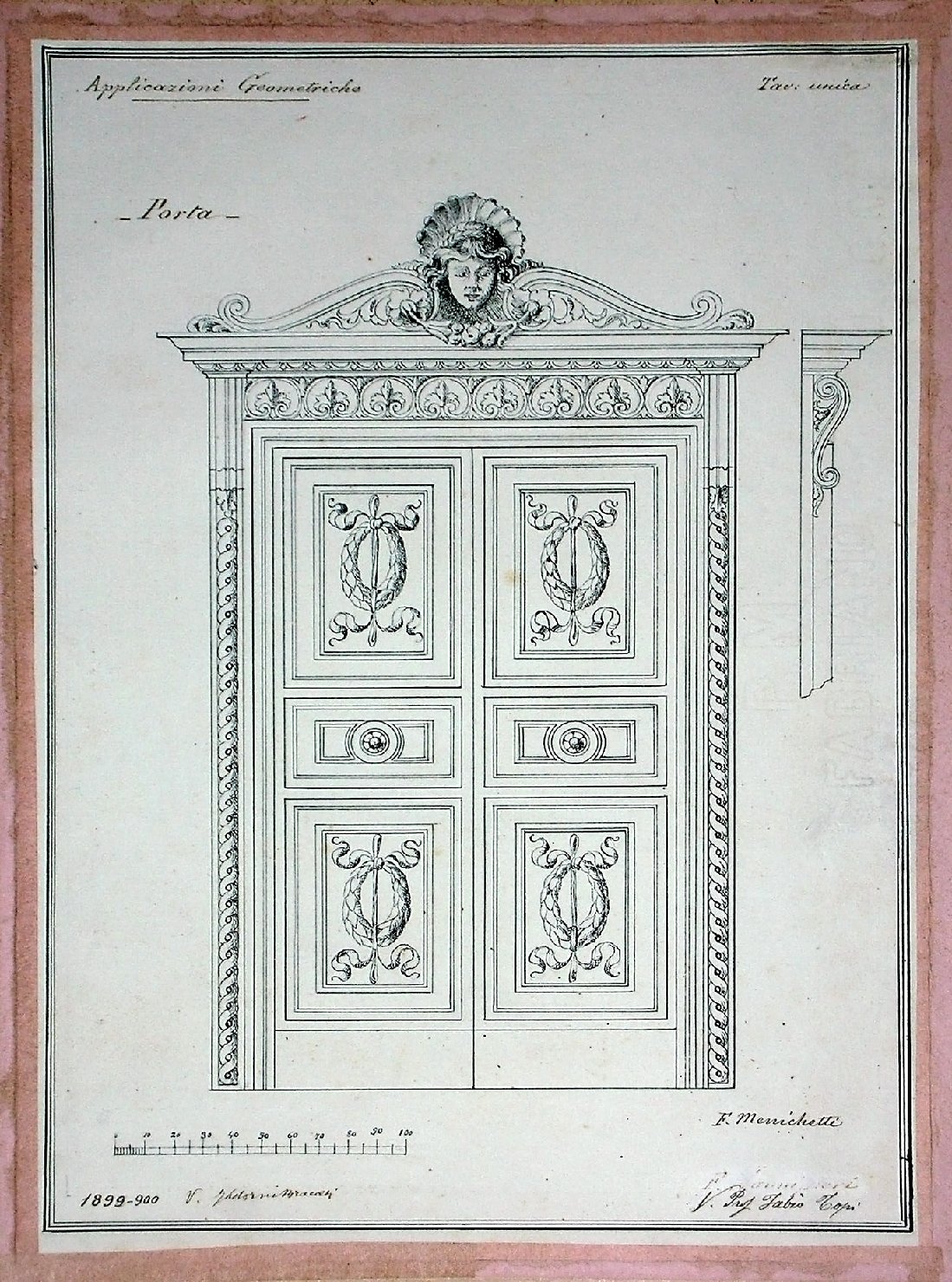 Porta, Portone d'ingresso (disegno) - ambito pisano (secc. XIX/ XX)