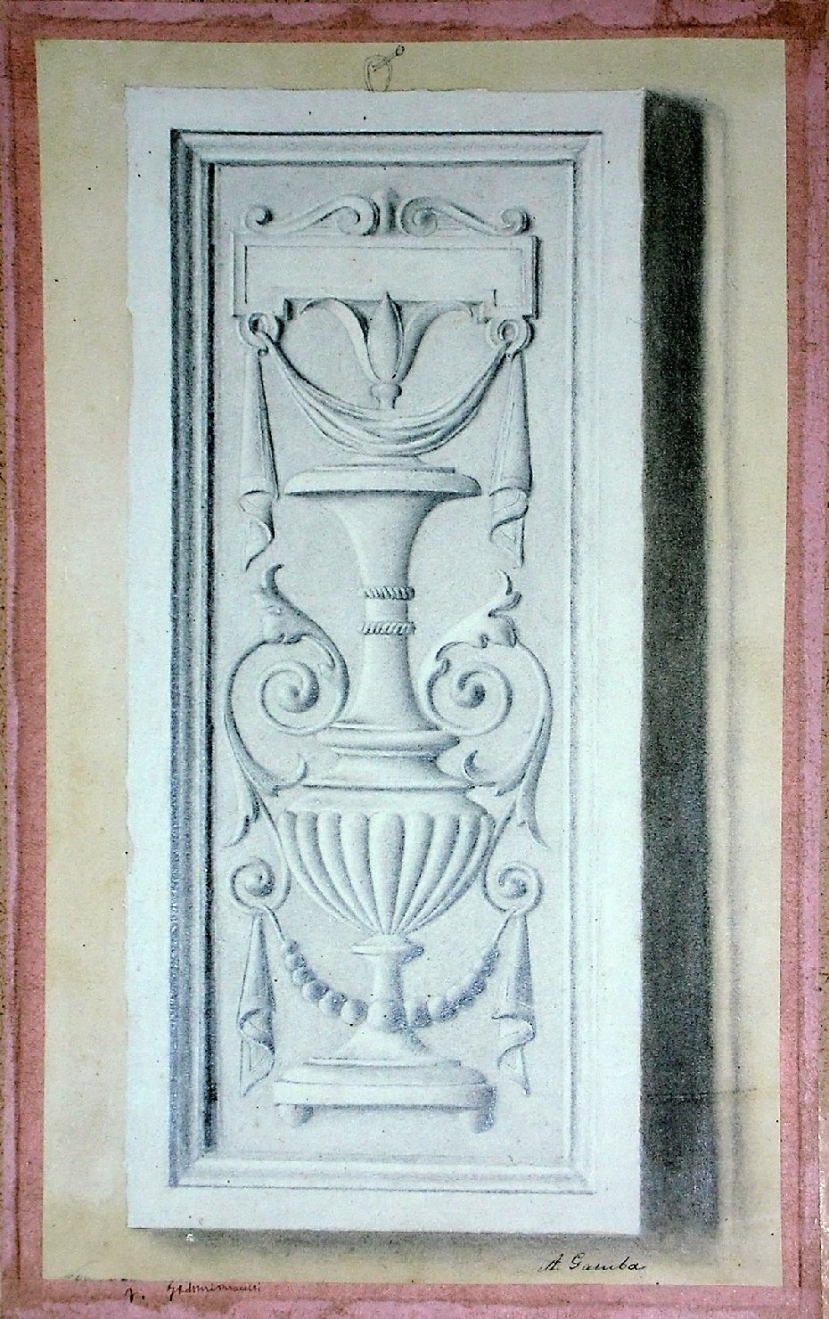Studio di calco in gesso raffigurante motivo decorativo a rilievo (disegno) - ambito pisano (sec. XX)