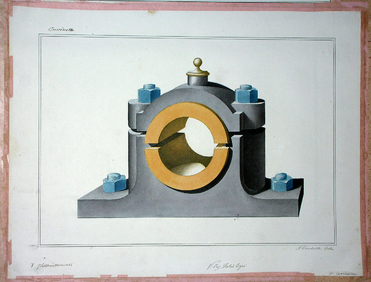 Cuscinetto, Progetto di macchinarii (disegno) - ambito pisano (sec. XX)