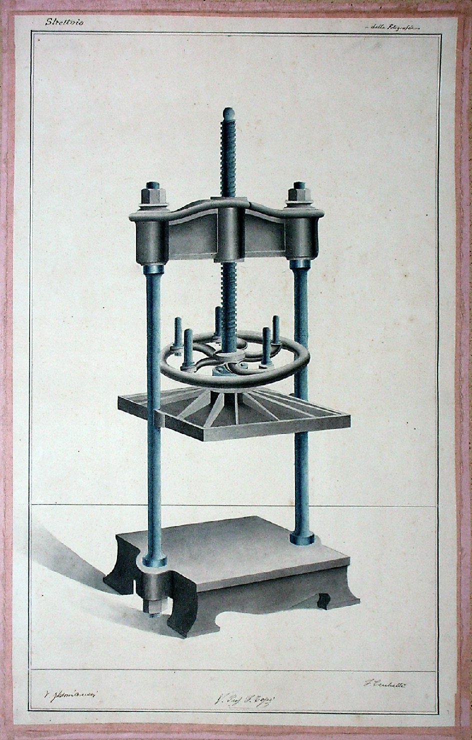 Strettoio, Macchinarii industriali (disegno) - ambito pisano (sec. XX)