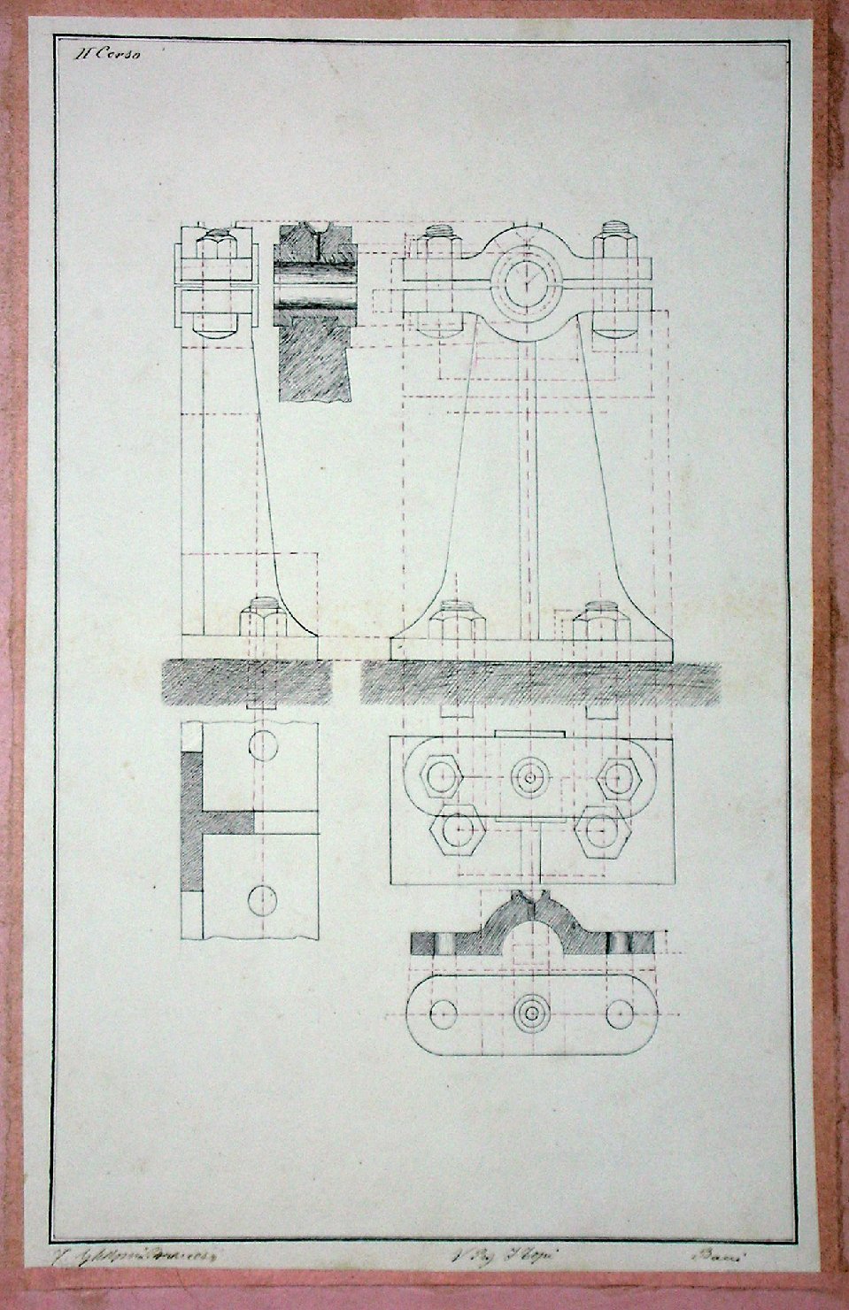 Studio geometrico di unmacchinario industriale (disegno) - ambito pisano (secc. XIX/ XX)