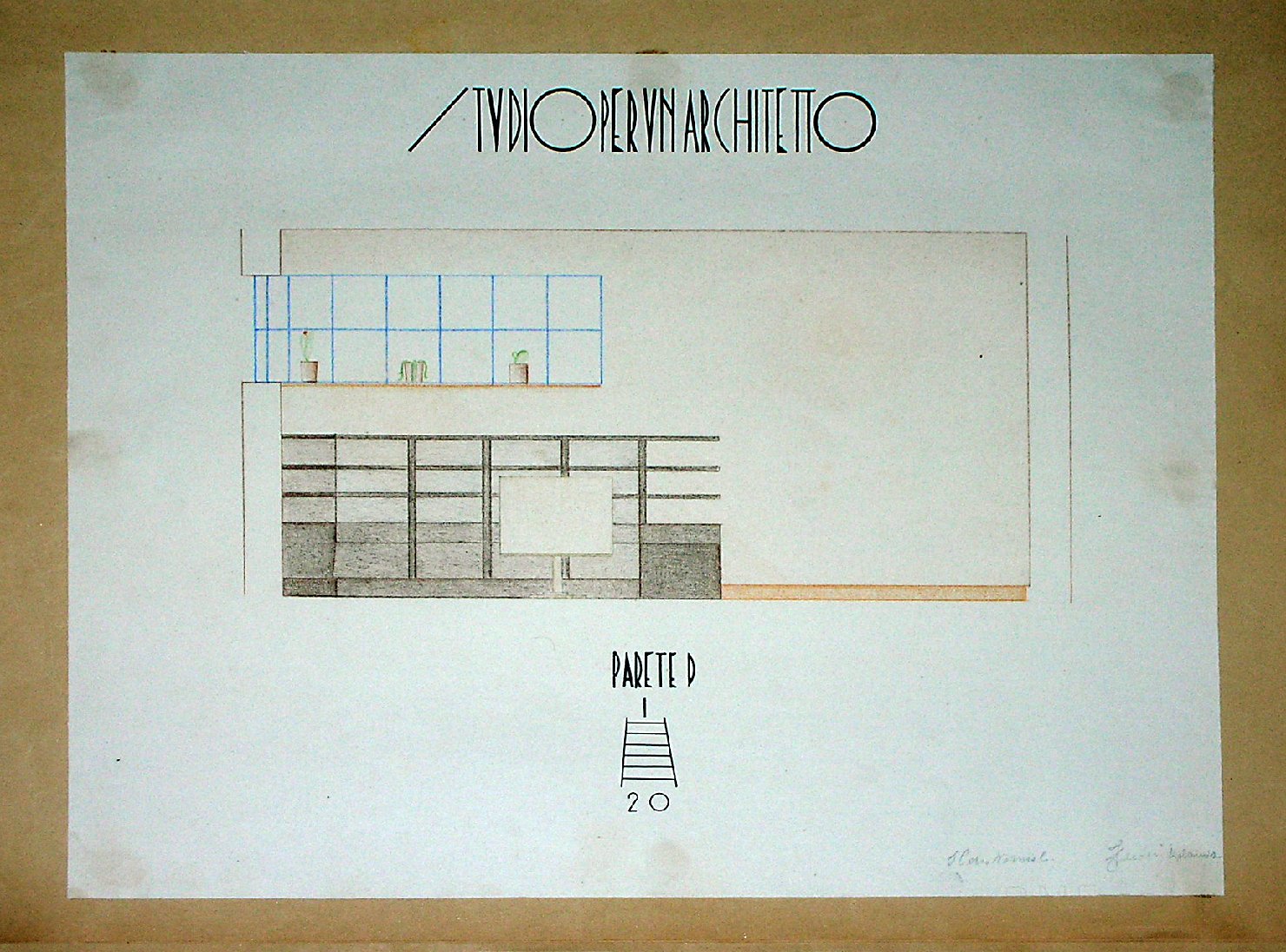 Parete D, Arredamento da interni (disegno, serie) - ambito pisano (sec. XX)