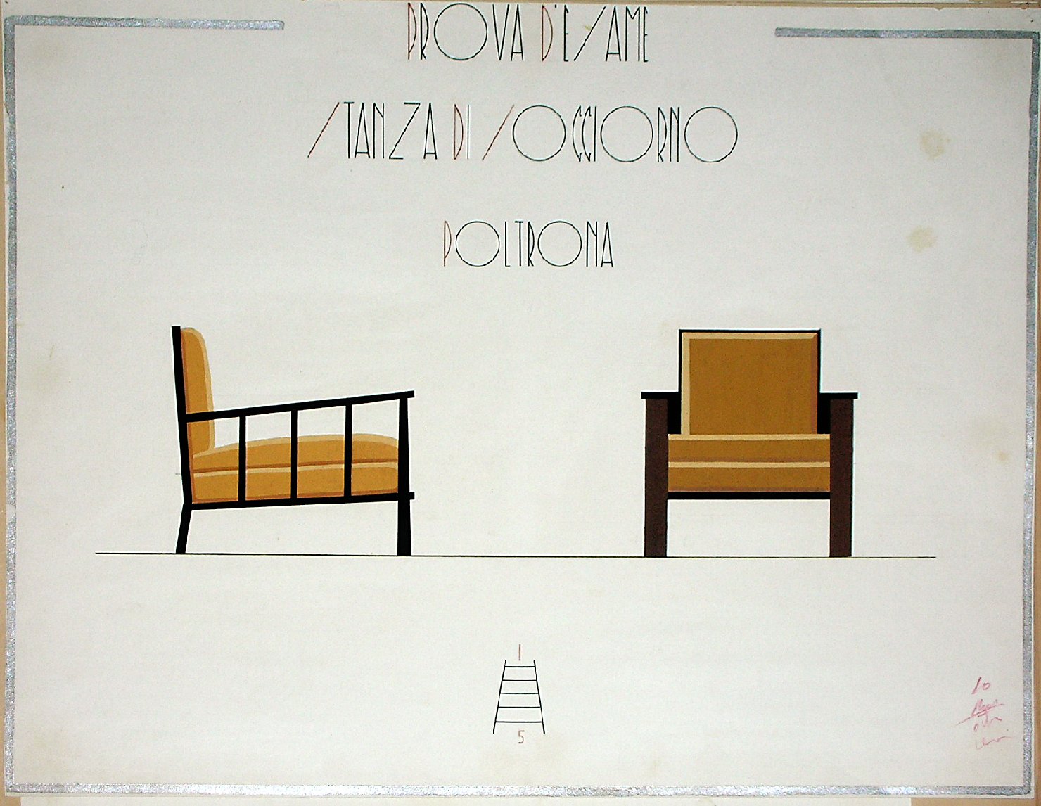 Poltrona, Arredamento da interni (disegno, serie) - ambito pisano (sec. XX)