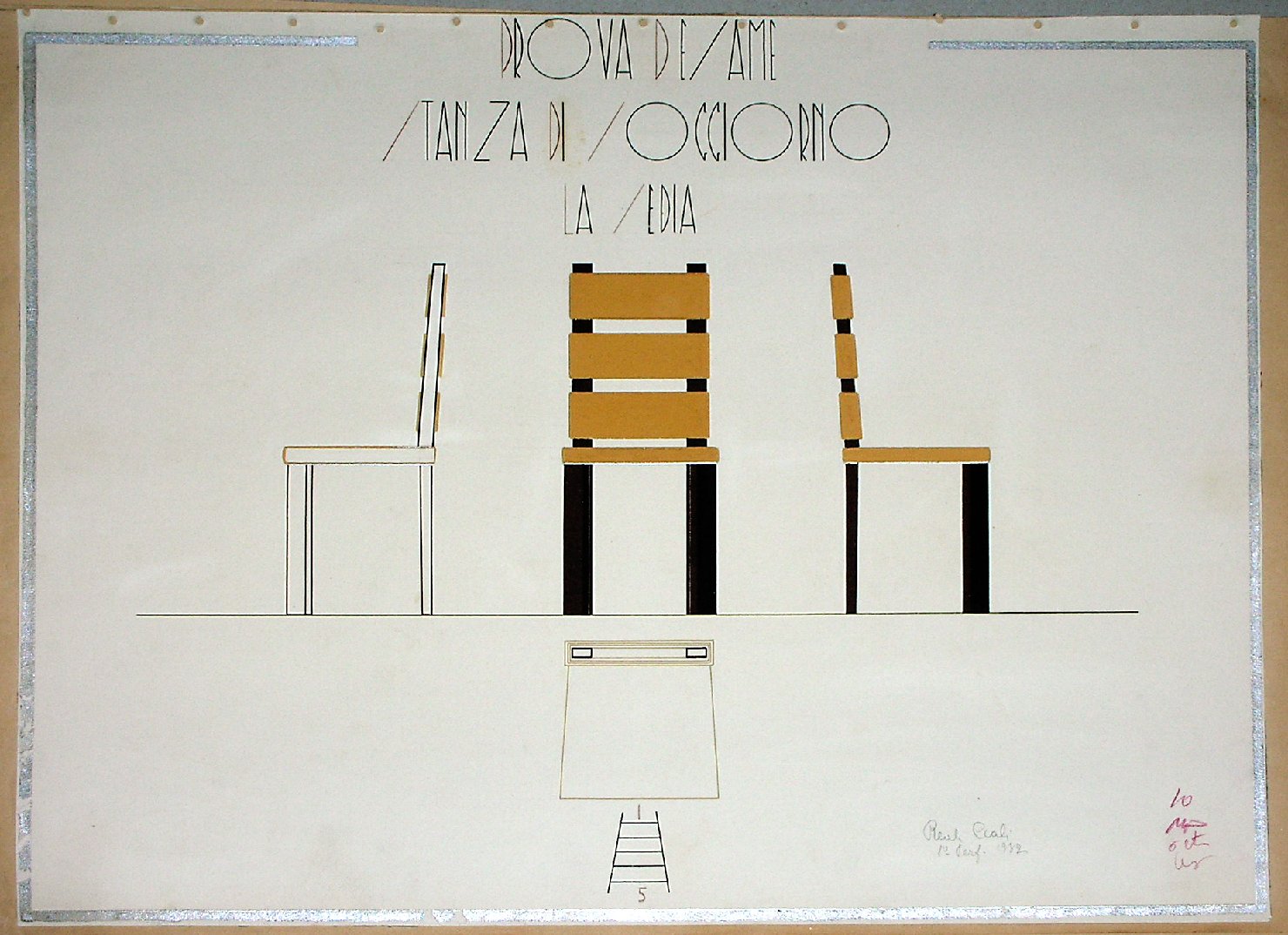 La sedia, Arredamento da interni (disegno, serie) - ambito pisano (sec. XX)