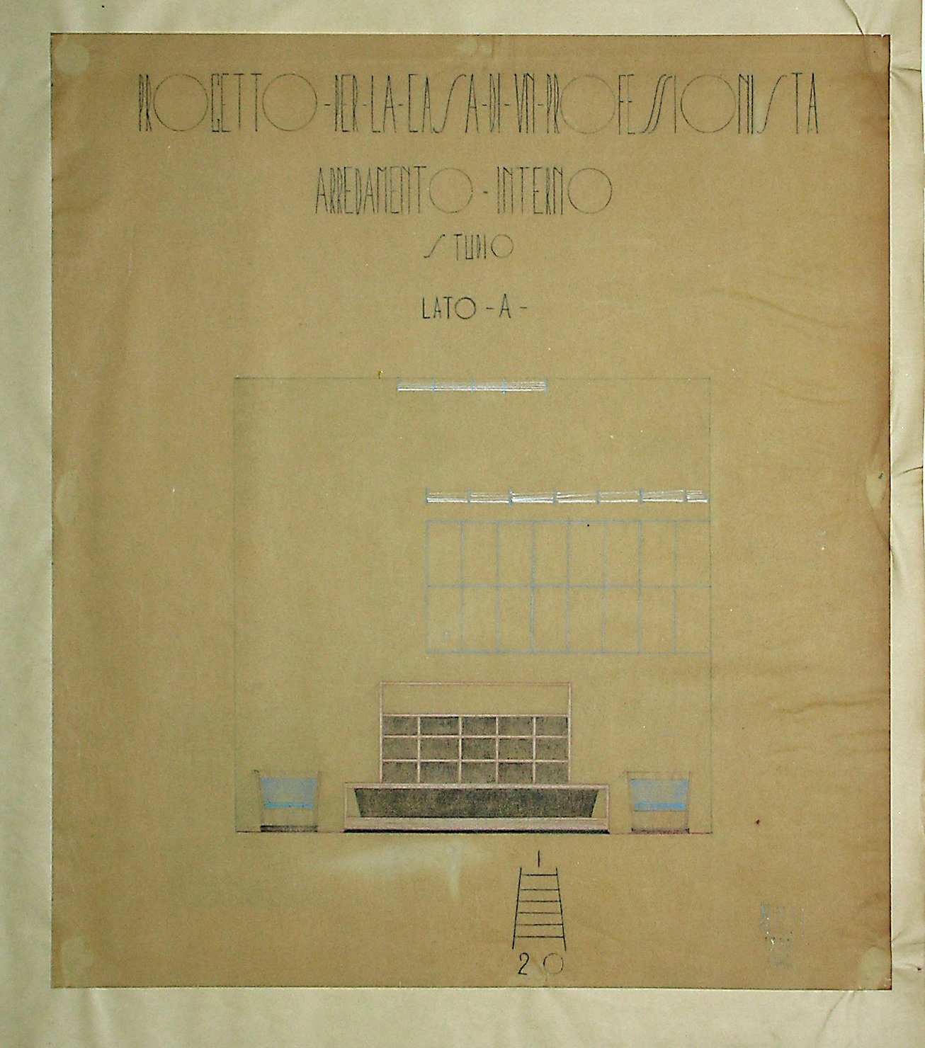 Studio - lato A, Arredamento da interni (disegno, serie) - ambito pisano (sec. XX)