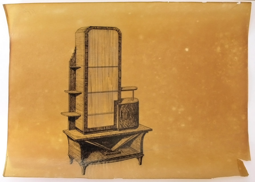 Vetrinetta per sala (disegno) - ambito pisano (secondo quarto sec. XX)