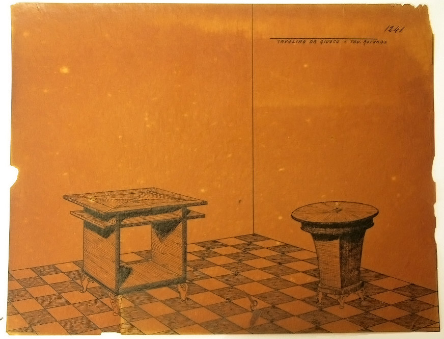 Tavolino da giuoco e tav. rotondo [sic], Tavolo (disegno) - ambito pisano (secondo quarto sec. XX)