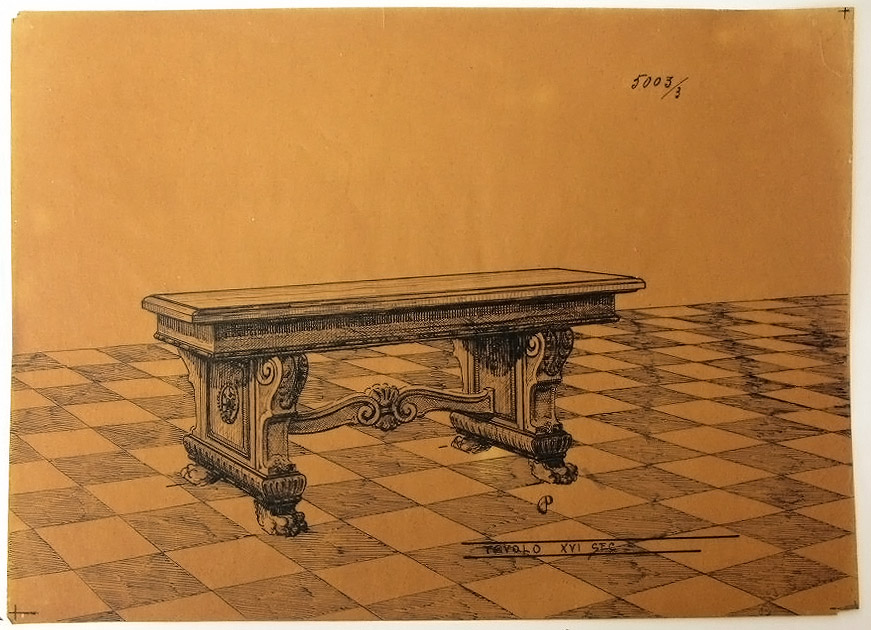 Tavolo XVI sec, Tavolo (disegno, serie) - ambito pisano (secondo quarto sec. XX)