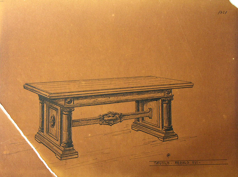Tavolo secolo XVI, Tavolo (disegno) - ambito pisano (secondo quarto sec. XX)