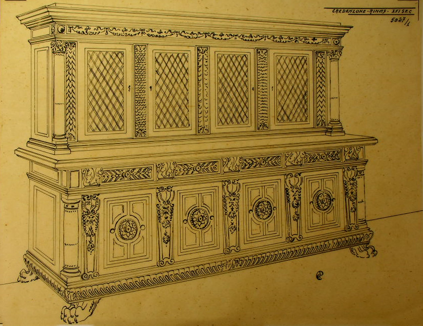 Credenzone, Credenza (disegno, serie) - ambito pisano (secondo quarto sec. XX)