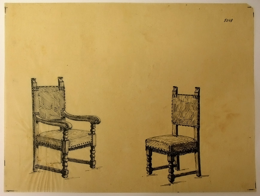 Sedie (disegno) - ambito pisano (secondo quarto sec. XX)