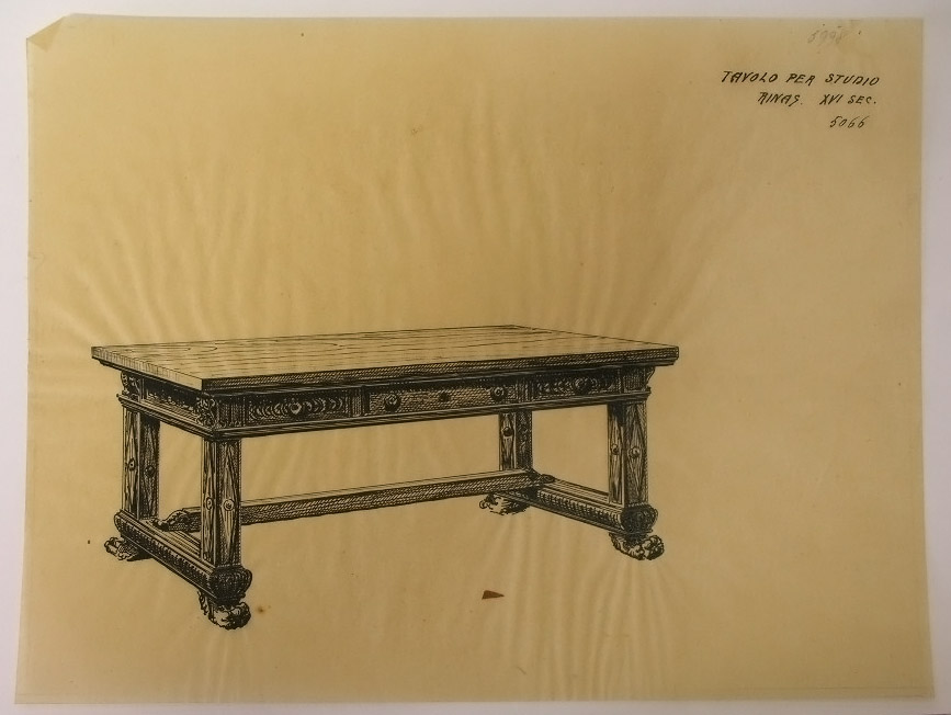 Tavolo per studio, Scrivania (disegno, serie) - ambito pisano (secondo quarto sec. XX)