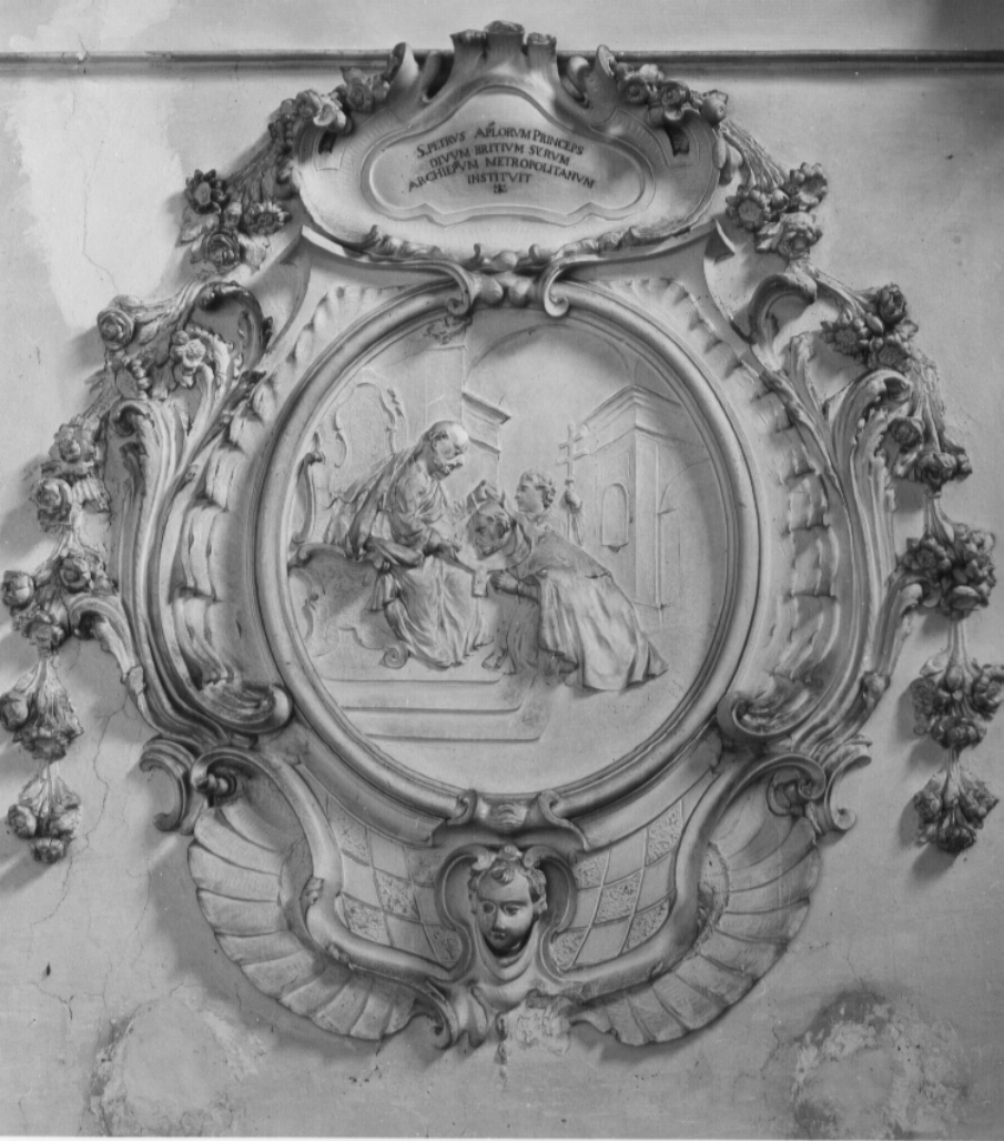 Investitura di San Brizio (rilievo, complesso decorativo) - bottega Italia centrale (prima metà sec. XVIII)