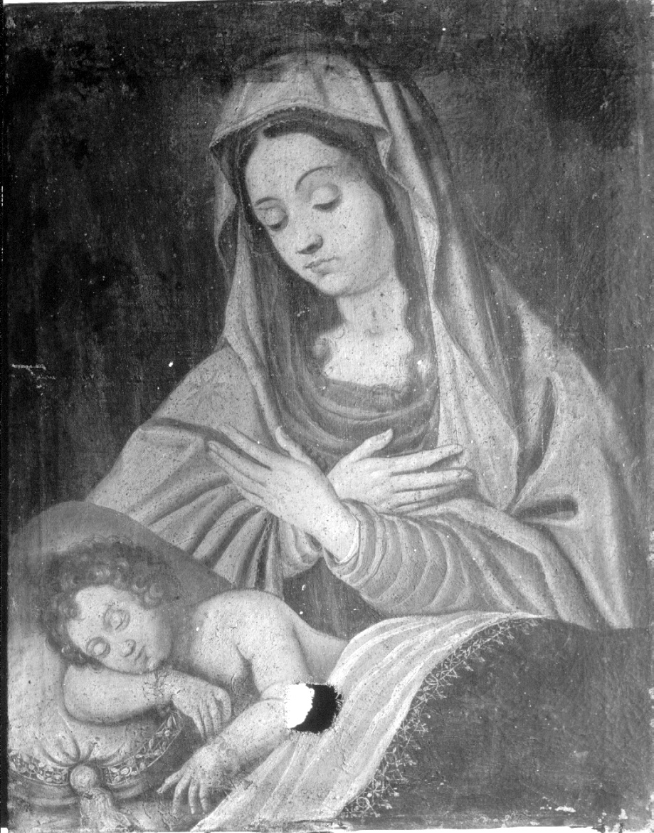 Madonna con Bambino dormiente (dipinto, opera isolata) - ambito umbro-laziale (prima metà sec. XVIII)
