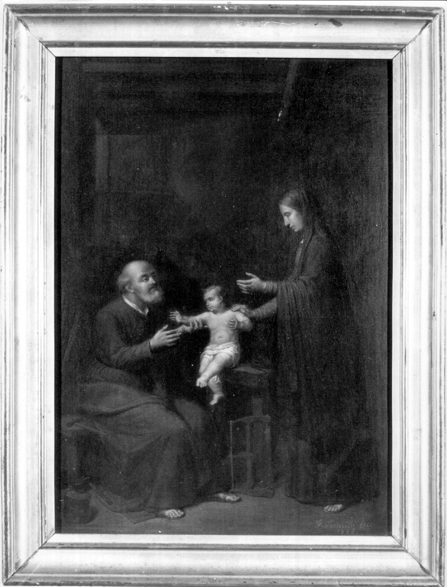 Sacra Famiglia (dipinto, opera isolata) di Leoncilli Girolamo (sec. XIX)