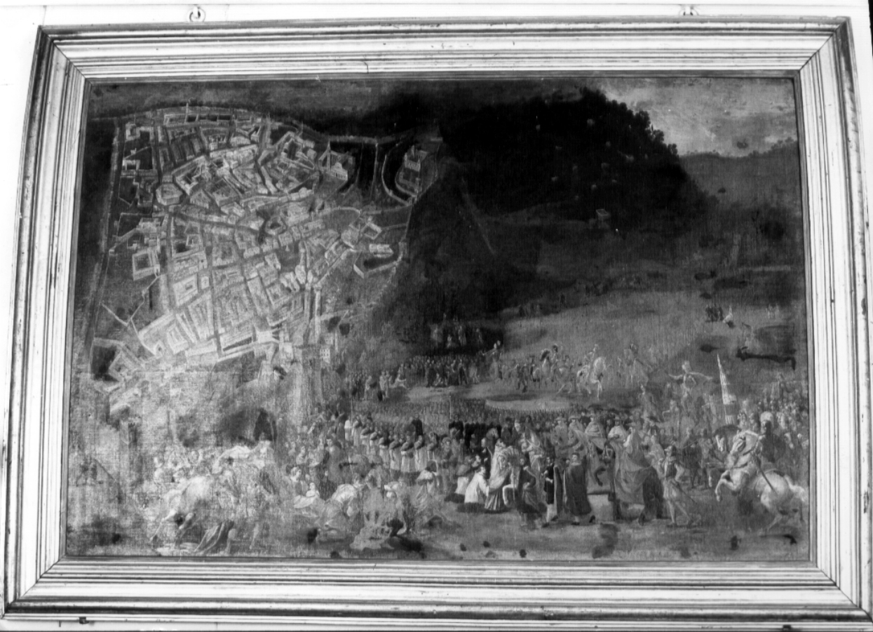 accoglienza della cittadinanza a Leone XIII (dipinto, opera isolata) - ambito umbro-laziale (prima metà sec. XVII)
