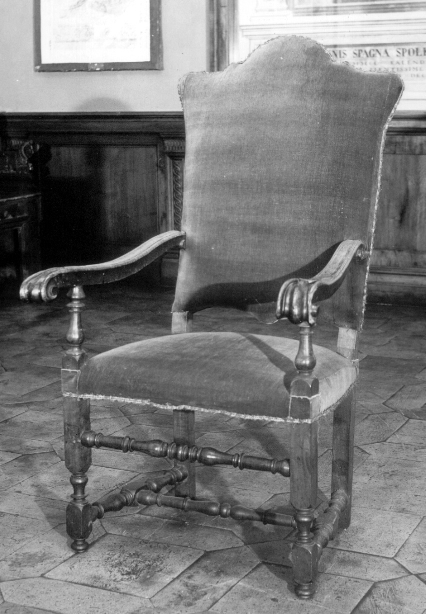 seggiolone, opera isolata - bottega Italia centrale (fine/inizio secc. XVII/ XVIII)