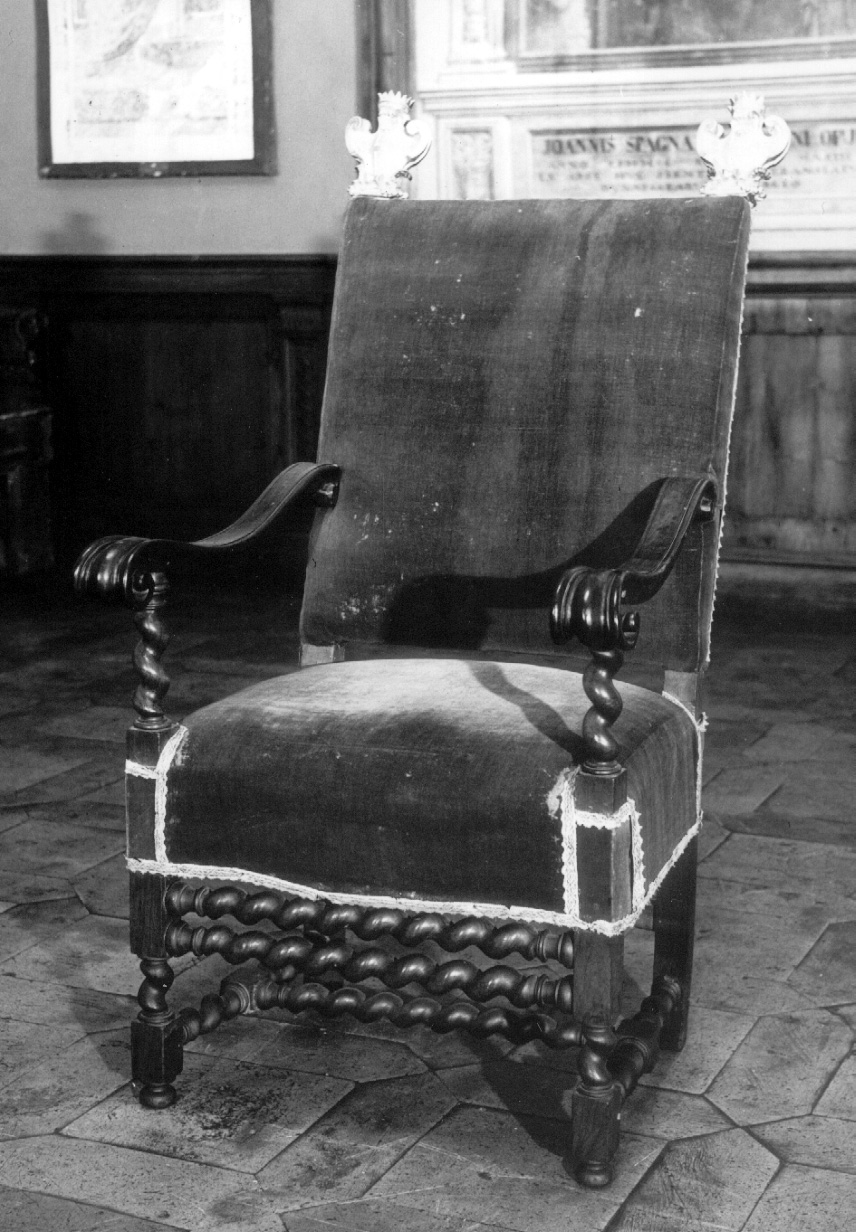 seggiolone, opera isolata - bottega Italia centrale (fine/inizio secc. XVII/ XVIII)