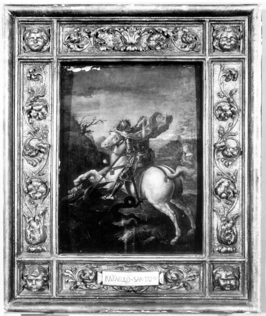 San Giorgio uccide il drago (dipinto, opera isolata) - ambito umbro-laziale (seconda metà sec. XVI)