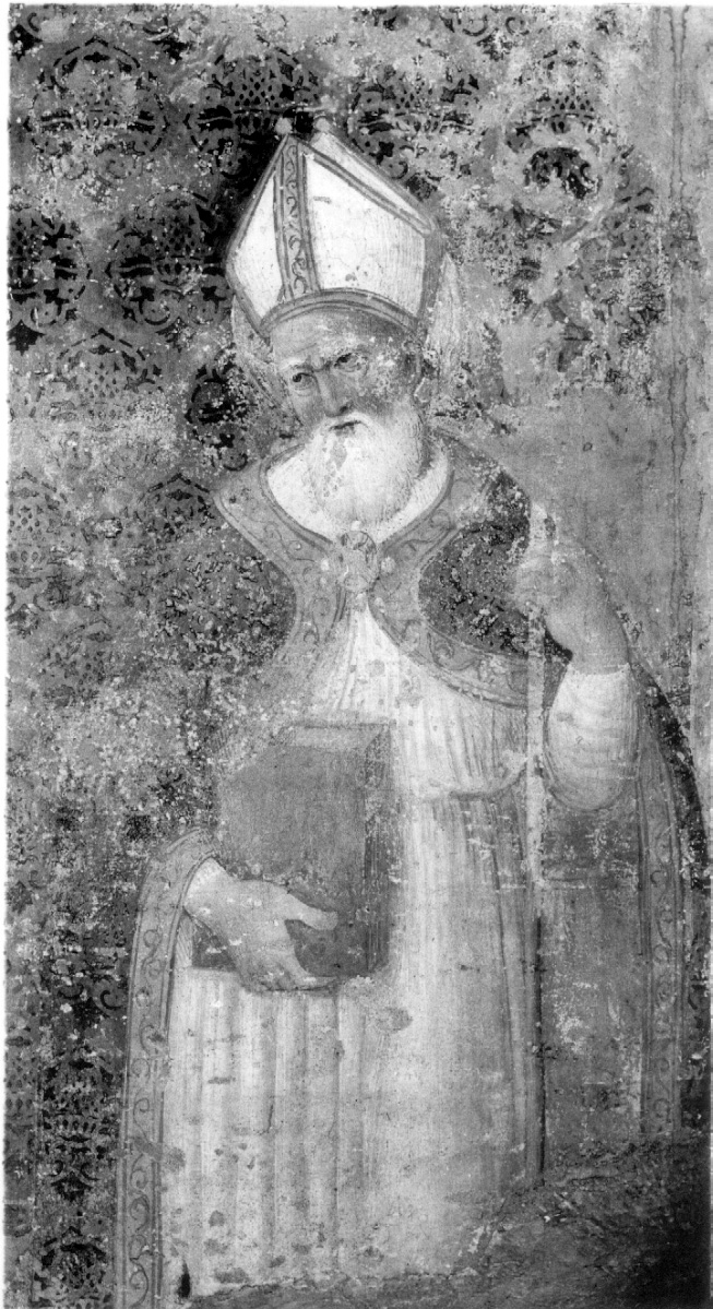 Santo vescovo (dipinto, opera isolata) di Giovanni di Pietro detto Spagna (cerchia) (prima metà sec. XVI)