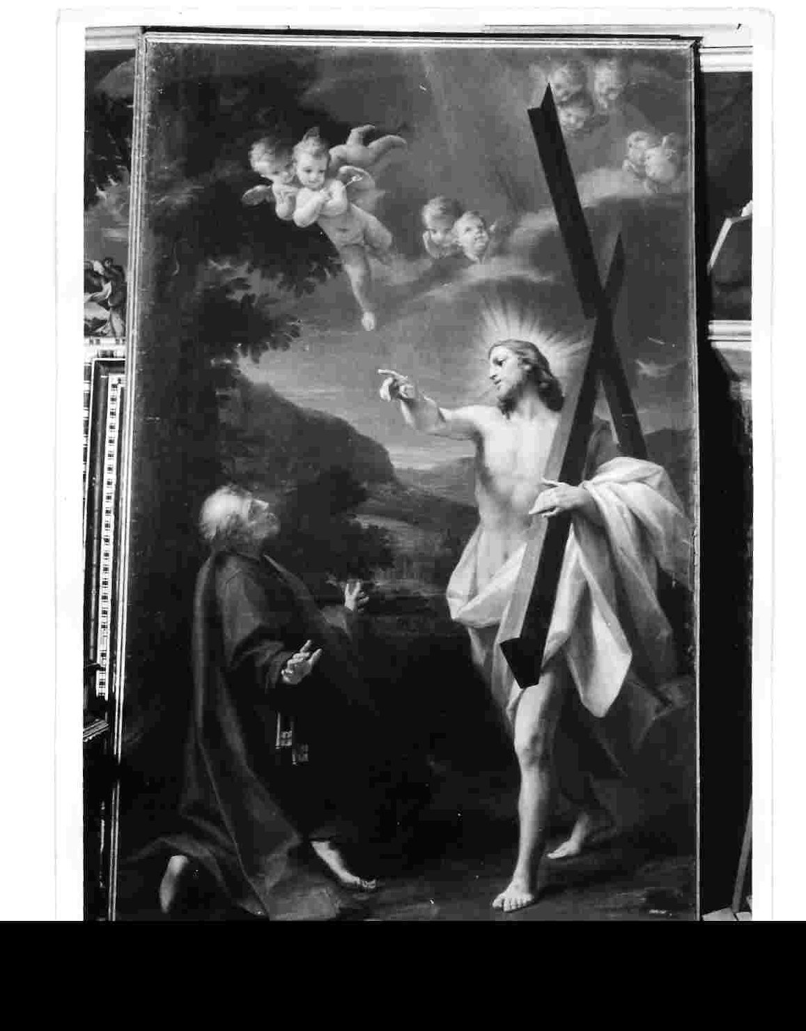 Cristo appare a San Pietro alle porte di Roma (dipinto, opera isolata) di Mancini Francesco (prima metà sec. XVIII)