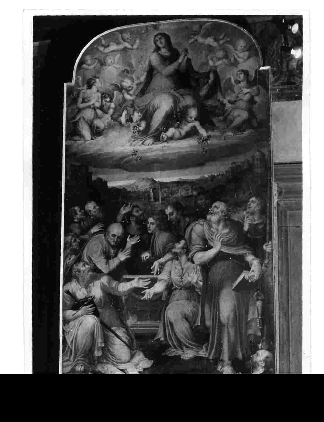 assunzione della Madonna (dipinto, opera isolata) di Raffaellino di Michelangelo detto Raffaellino del Colle (sec. XVI)