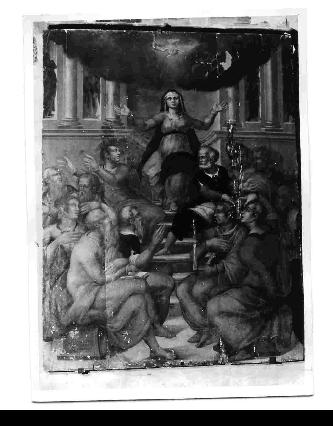 Pentecoste (dipinto, opera isolata) di Farzoni Alessandro (sec. XVI)