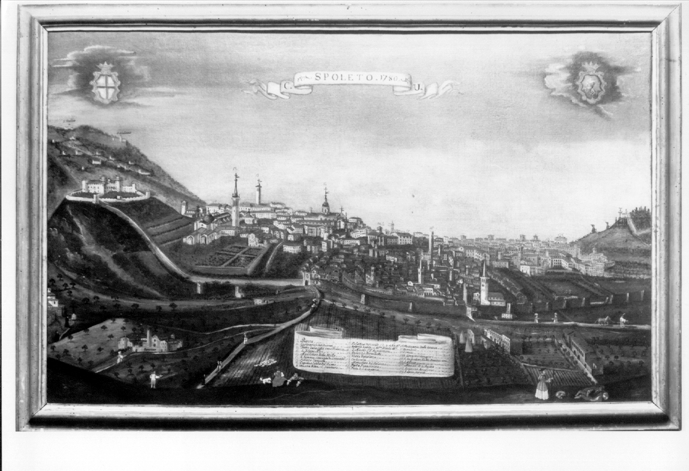 veduta di Spoleto (dipinto, opera isolata) - ambito umbro-laziale (sec. XVIII)