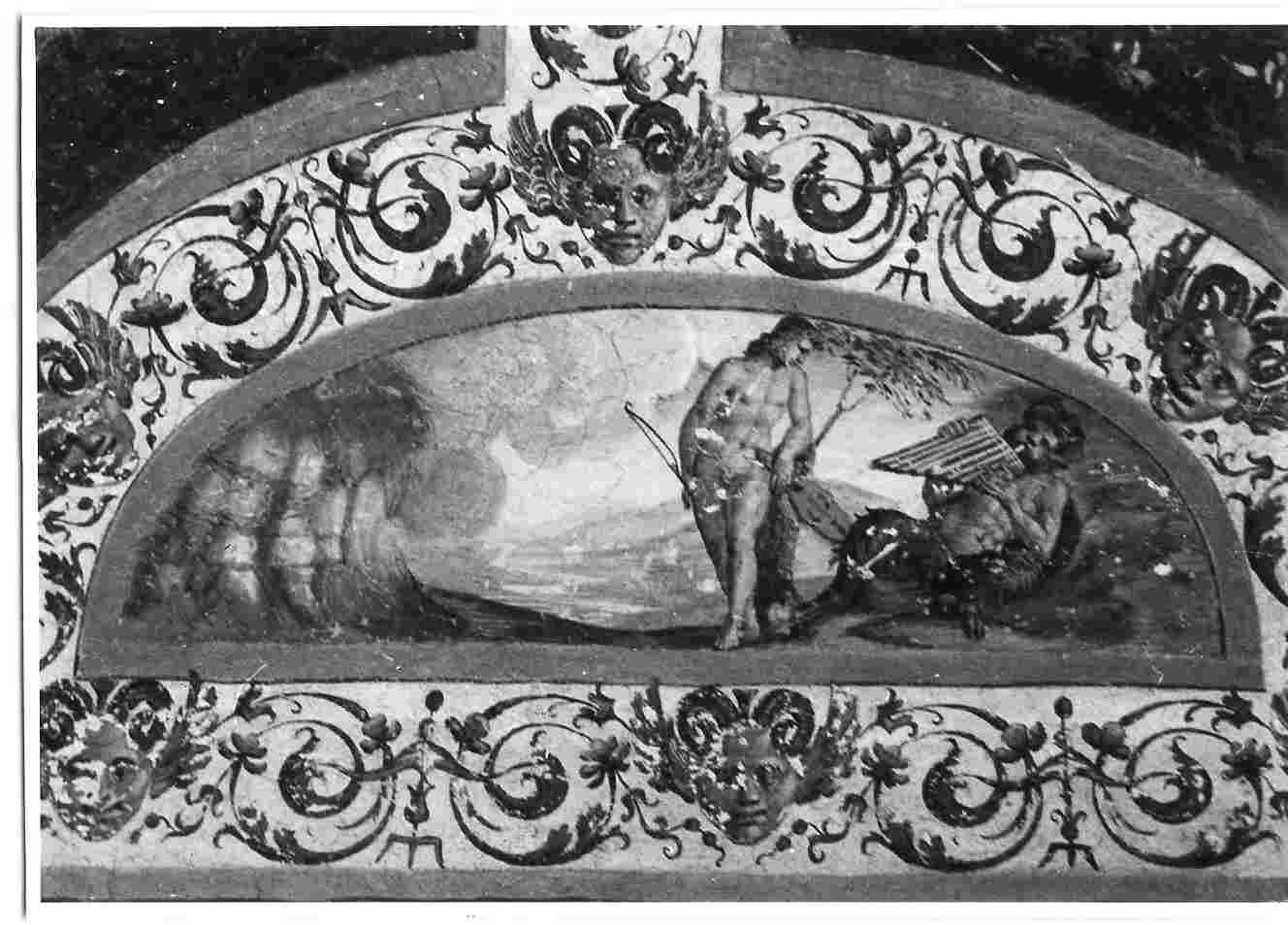 Apollo e Pan (dipinto, elemento d'insieme) di Filotesio Nicola detto Cola dell'Amatrice (attribuito) (prima metà sec. XVI)