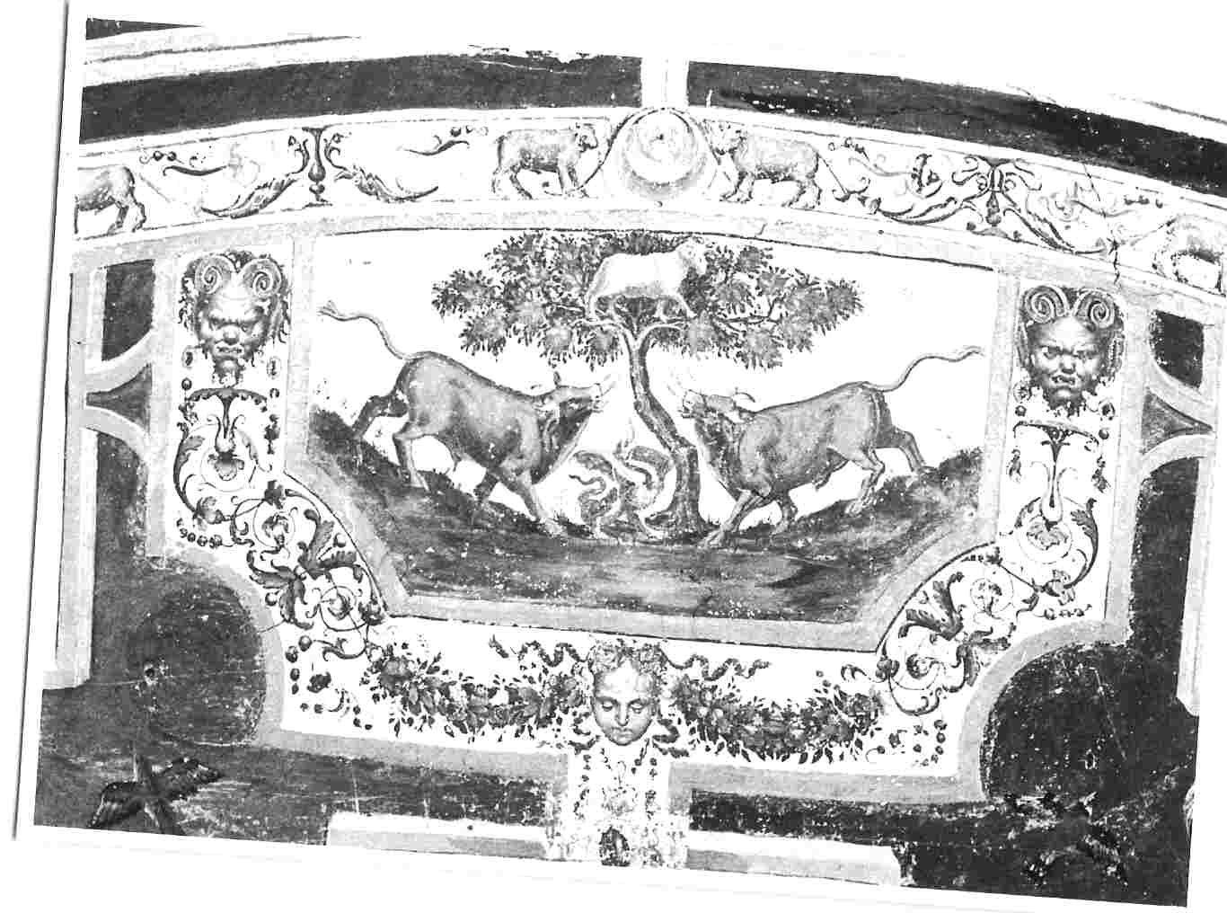 scena allegorica (dipinto, elemento d'insieme) di Filotesio Nicola detto Cola dell'Amatrice (attribuito) (prima metà sec. XVI)