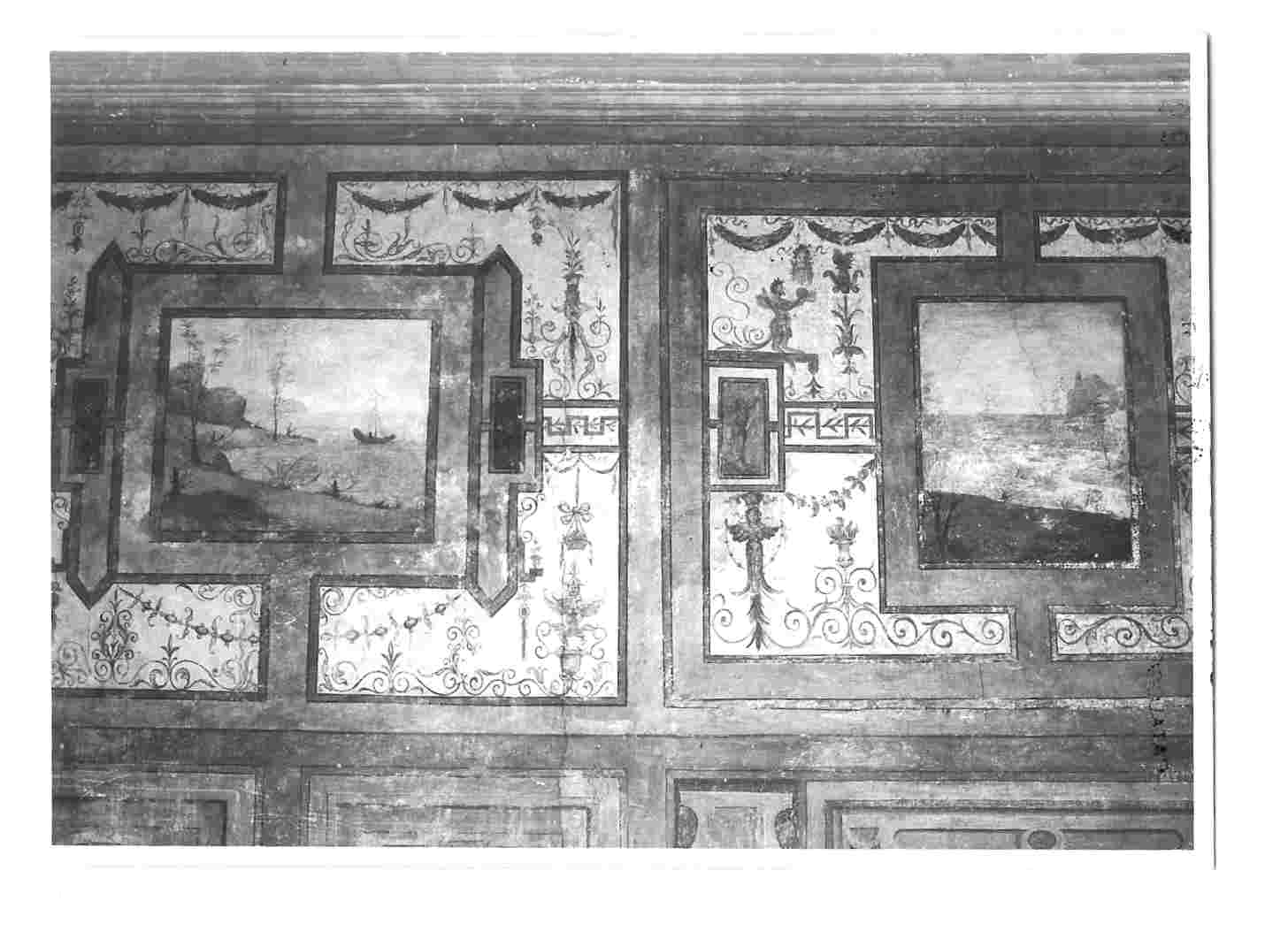 paesaggio (dipinto, elemento d'insieme) di Gherardi Cristoforo (bottega) (prima metà sec. XVI)