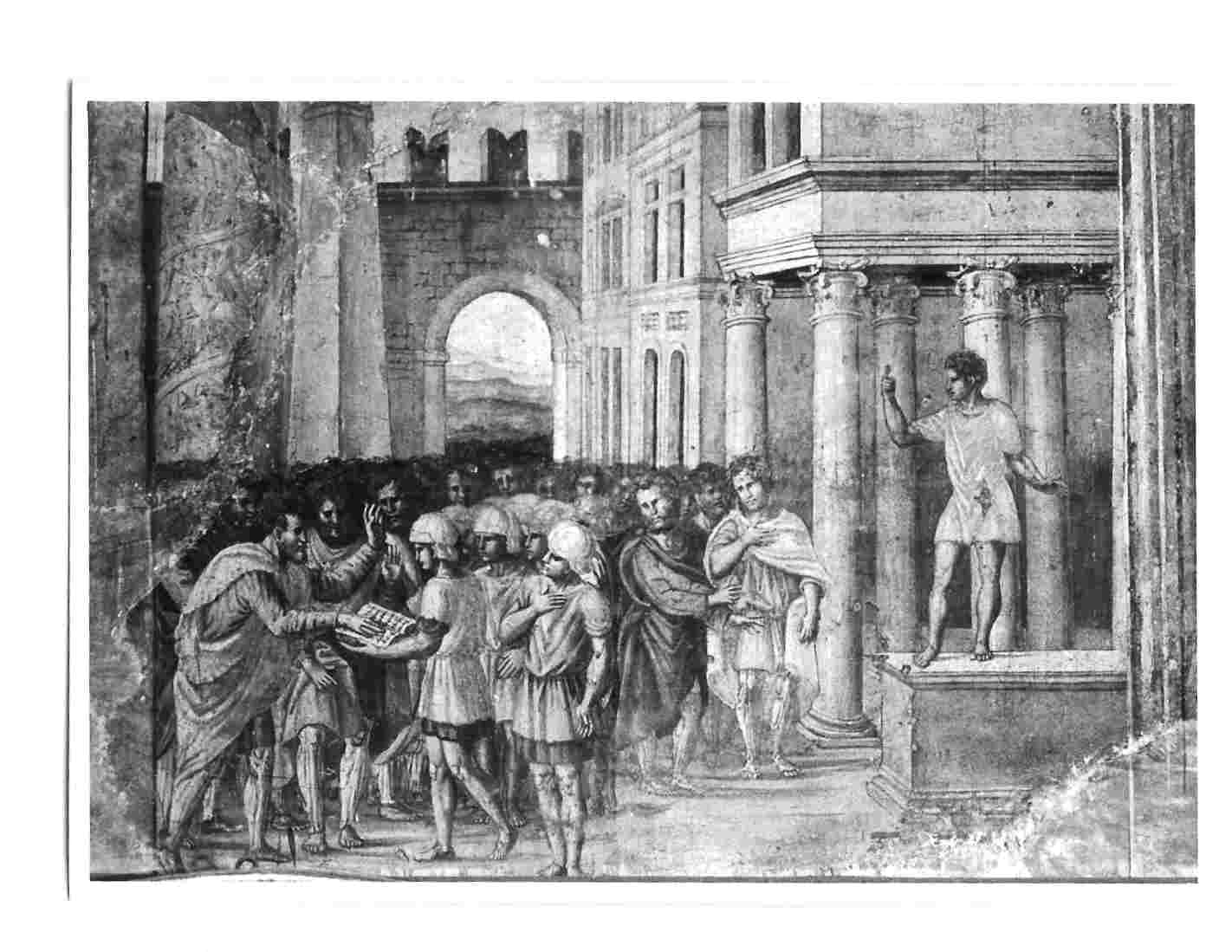 A Scipione viene conferito il comando della guerra in Spagna (dipinto, elemento d'insieme) di Filotesio Nicola detto Cola dell'Amatrice (bottega) (prima metà sec. XVI)