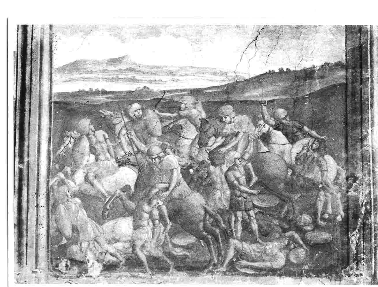 sconfitta di Caneo, capo dei Bellovaci( ?) (dipinto, elemento d'insieme) di Filotesio Nicola detto Cola dell'Amatrice (bottega) (prima metà sec. XVI)