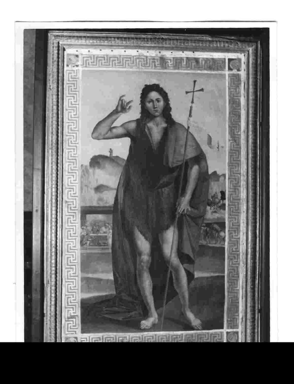 San Giovanni Battista (stendardo, opera isolata) di Signorelli Luca (maniera) (sec. XVI)