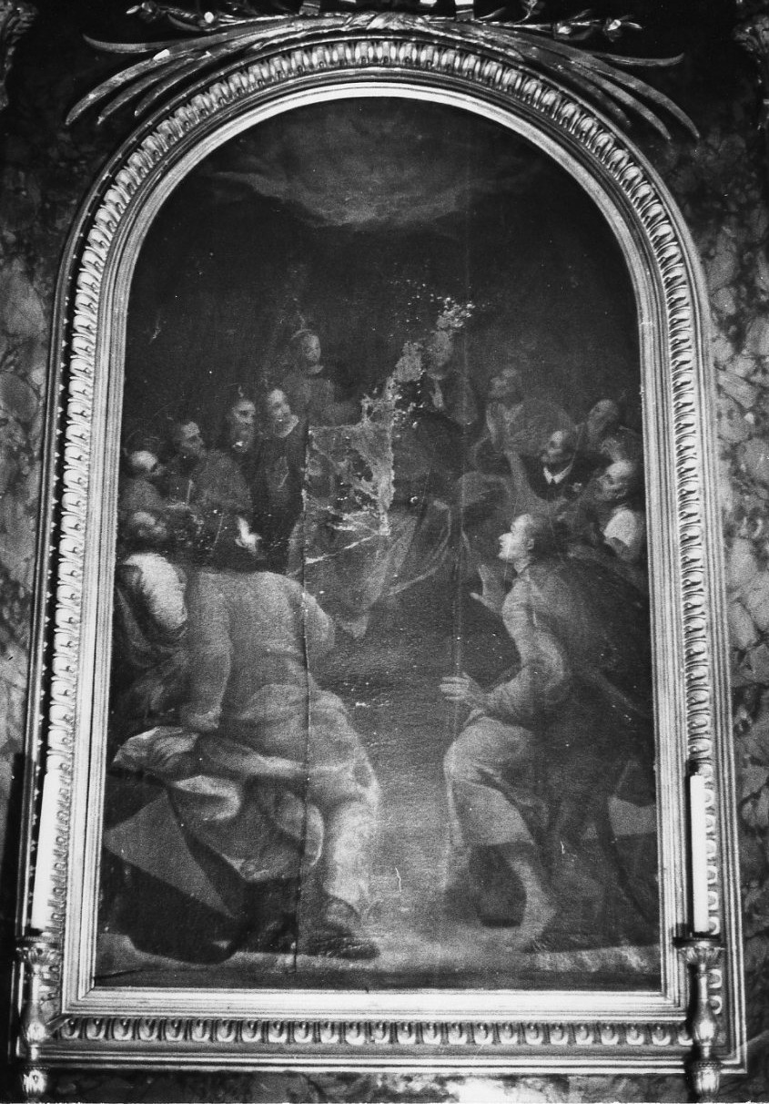 Cristo libera gli eletti del limbo (dipinto, insieme) di Raffaellino del Colle (maniera) (sec. XVI)