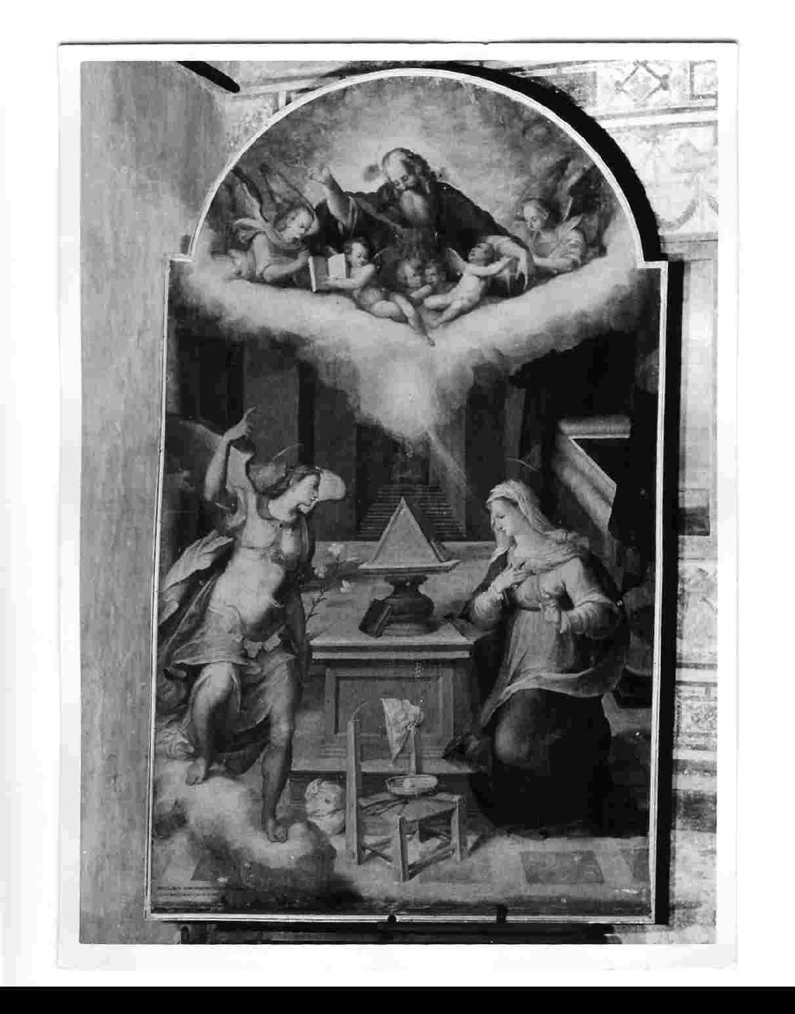 Annunciazione (dipinto, opera isolata) di Circignani Niccolò detto Pomarancio (sec. XVI)