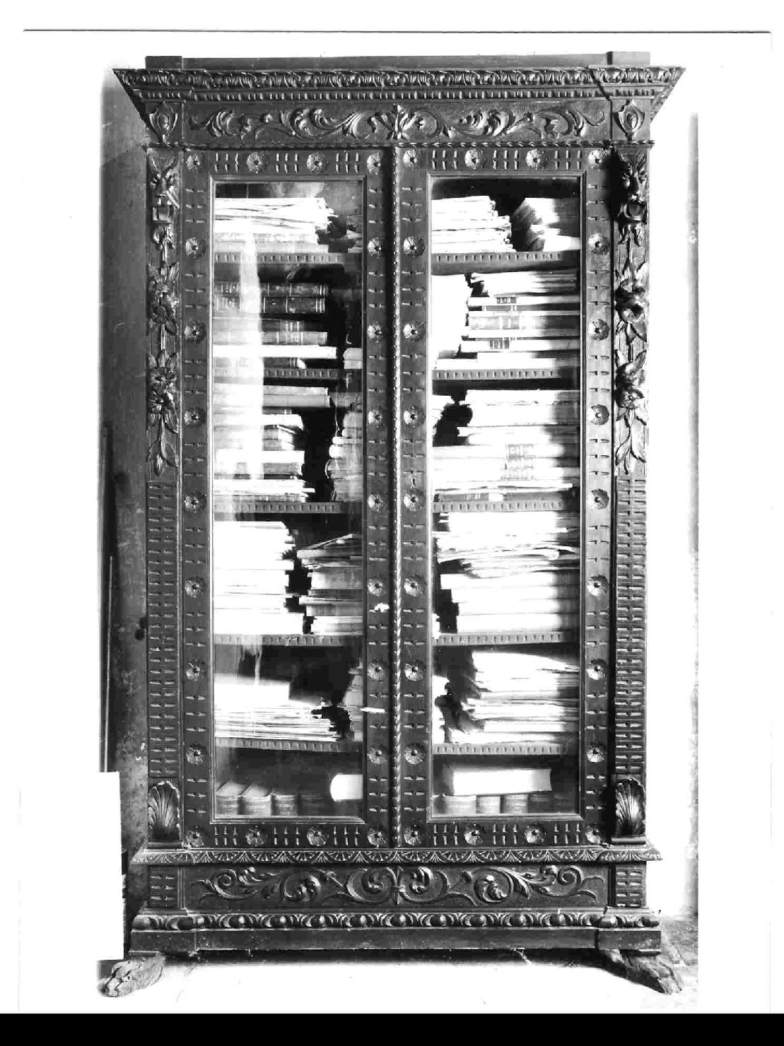 armadio libreria, serie - bottega umbra (inizio sec. XX)